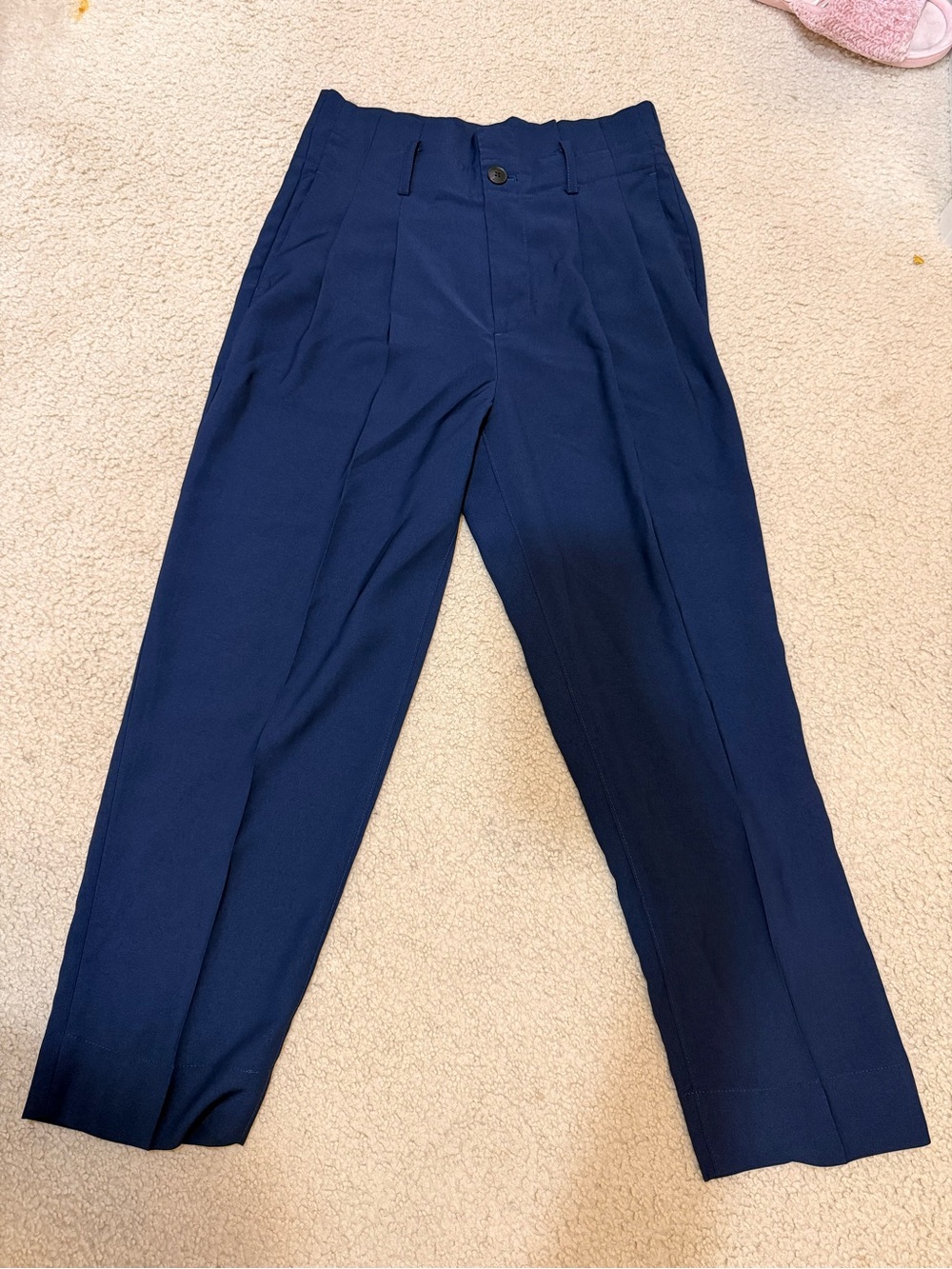 Madewell Men's Navy Pleated Dress Pants
